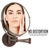 OVENTE 9" Wall Mounted Makeup Mirror with 1X/10X Magnification, Double Sided Magnifying Round Bathroom Vanity Mirror, 360 Swivel Design, Extendable and Folding Arm, Antique Bronze MNLFW90ABZ1X10X view 4
