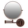 OVENTE 9" Wall Mounted Makeup Mirror with 1X/7X Magnification, Double Sided Magnifying Round Bathroom Vanity Mirror, 360 Swivel Design, Extendable and Folding Arm, Antique Bronze MNLFW90ABZ1X7X view 1