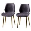 CGF-Barstools Dining Chair Set of 2 Wrought Iron Kitchen Dining Chair Home Chair Without Armrests, PU Leather Cushions and Golden Legs | Seat Height 46cm, Maximum Load 330LBS view 1