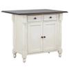 Sunset Trading Andrews Drop Leaf Kitchen Island, Expandable, Antique White and Distressed Chestnut Brown view 1