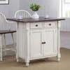 Sunset Trading Andrews Drop Leaf Kitchen Island, Expandable, Antique White and Distressed Chestnut Brown view 2