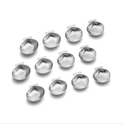 Outset Grillable Shells, All Purpose Grillable Stainless Steel Sea Shells, Set of 12