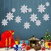 Christmas Party Decorations,12Pcs Holiday 3D Glittery Large White Snowflake Hanging Garland Flags-Christmas Winter Holiday New Year Party Home Decoration (White) view 1