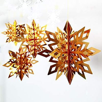 Christmas Party Decorations,12Pcs Holiday 3D Glittery Large Snowflake Hanging Garland Flags-Christmas Winter Holiday New Year Party Home Decoration (Turquiose Blue)