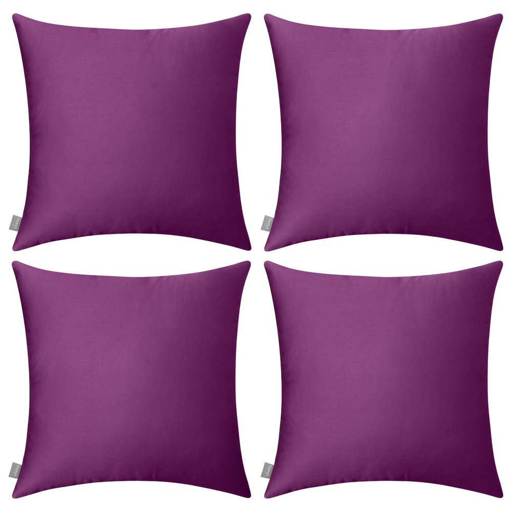 4-Pack 100% Cotton Comfortable Solid Decorative Throw Pillow Case,Thmyo Square Cushion Cover Pillowcase Sublimation Blank Pillow Covers DIY Throw Pillowcase(20x20 inch/ 50x50cm,Dark Reddish Purple)