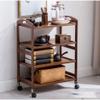 3-Tier Rolling Utility Cart, Bamboo Kitchen Serving Bar Cart, Multipurpose Use Storage Shelf Unit On Wheels, for Bar Home Dining Room Kitchen Hotel view 3