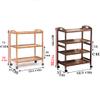 3-Tier Rolling Utility Cart, Bamboo Kitchen Serving Bar Cart, Multipurpose Use Storage Shelf Unit On Wheels, for Bar Home Dining Room Kitchen Hotel view 4
