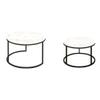 Coffee Tables WFF Nested, Marble Side Sofa Table, Metal Frame, Round Bedside Table, Home Decoration Set (Color : B) view 1