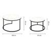 Coffee Tables WFF Nested, Marble Side Sofa Table, Metal Frame, Round Bedside Table, Home Decoration Set (Color : B) view 2
