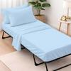 Cottington Lane 4 Piece Cot Sheets Set 25" X 75" with 6 Inch Deep Pocket Light Blue Solid, 100% Egyptian Cotton Cot Sheets, Perfect for Narrow Twin, Camp Bunk,Trifold Mattress, Guest Bed Replacement view 1