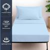 Cottington Lane 4 Piece Cot Sheets Set 25" X 75" with 6 Inch Deep Pocket Light Blue Solid, 100% Egyptian Cotton Cot Sheets, Perfect for Narrow Twin, Camp Bunk,Trifold Mattress, Guest Bed Replacement view 2
