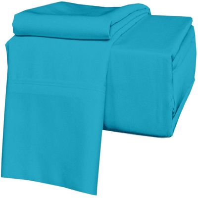 Luxurious - 800 Series - Egyptian Cotton - 4PC Bed Sheet Set - ( Flat Sheet + Fitted Sheet 24" Deep Pocket + 2 PC Pillow Cases ) - Fade Resistant - (California King, Turquoise)