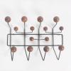 SHISEDECO Classic Hang it All Coat Rack, Mid Century Modern Wall Mounted Hooks with Painted Solid Wooden Balls, Decorative Creative Fashion Wood Hanger for Home, Bedroom (Dark Walnut) view 2