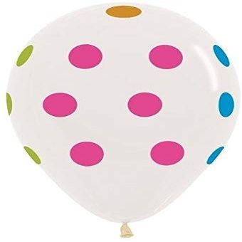 100 NEON UV Clear Polka Dots 11" Glow Blacklight Reactive Party Latex Balloons