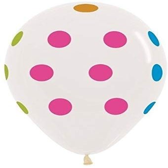 100 NEON UV Clear Polka Dots 11" Glow Blacklight Reactive Party Latex Balloons