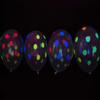 100 NEON UV Clear Polka Dots 11" Glow Blacklight Reactive Party Latex Balloons view 4
