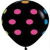 100 NEON UV Black Polka Dots 11" Glow Blacklight Reactive Party Latex Balloons view 1