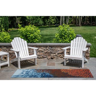 Liora Manne Marina Indoor Outdoor Rug - Floral & Safari Designs, Comfortable & Durable, Power Loomed, Polypropylene Material, UV Stabilized, Coral, 1'11" x 7'6"