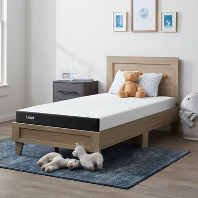 Lucid 5 Inch Memory Foam Mattress Low Profile - Firm Feel - Infused with Bamboo Charcoal and Gel - Bed in a Box - Temperature Regulating - Breathable - Twin XL Size