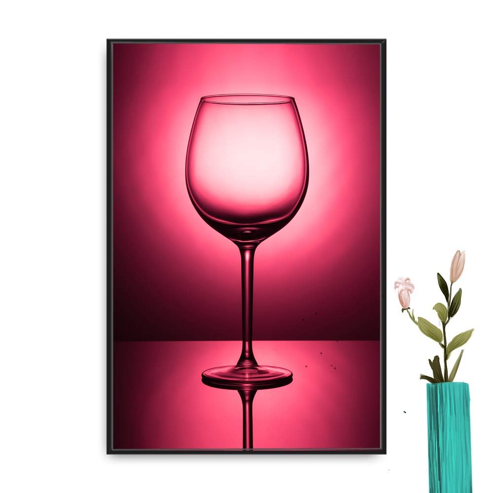 SIGNWIN Framed Canvas Wall Art Red Wine Canvas Prints Home Artwork Decoration for Living Room,Bedroom - 24x36 inches
