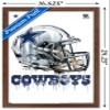 Trends International NFL Dallas Cowboys - Drip Helmet 20 Wall Poster, 14.725" x 22.375", Mahogany Framed Version view 3