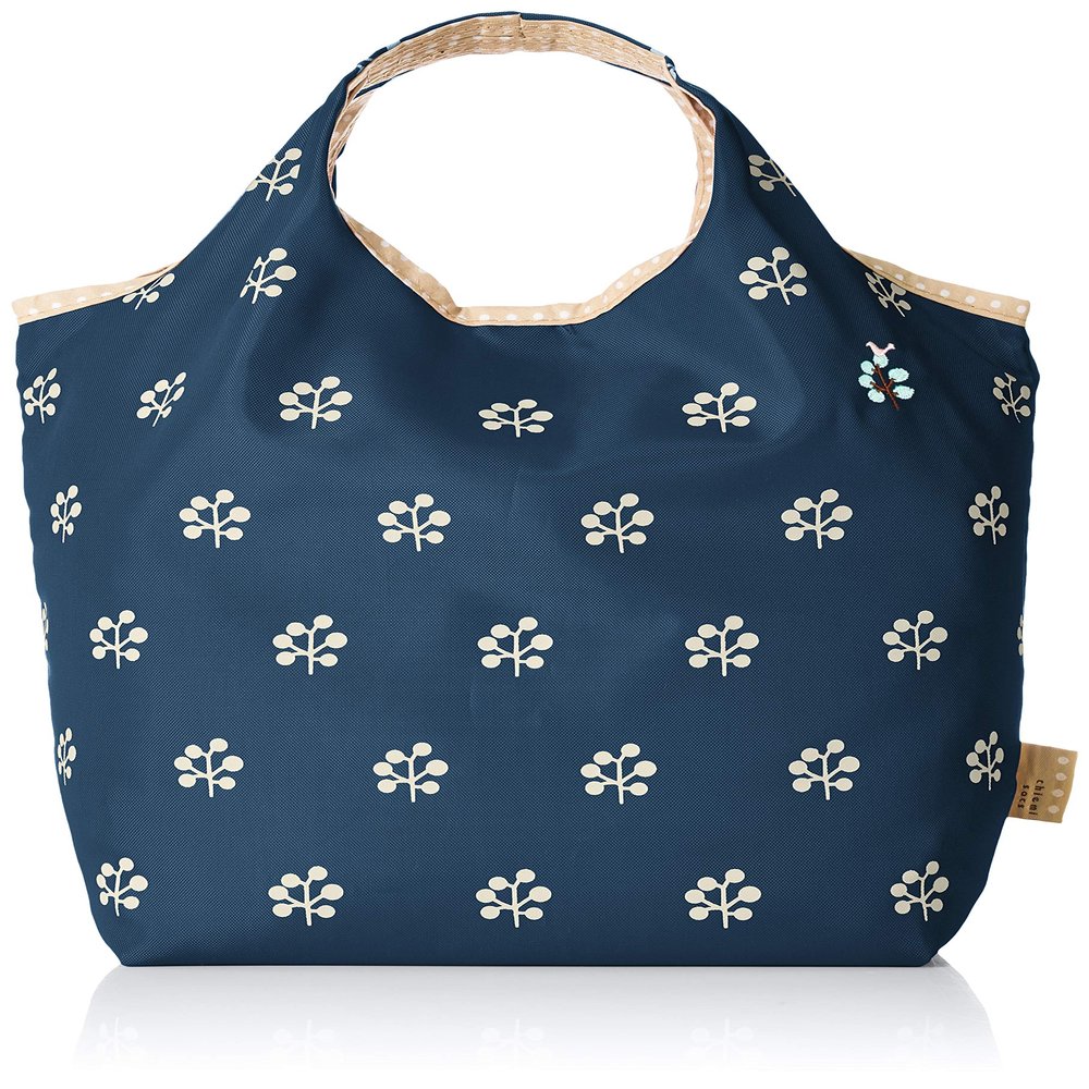 Chiemi Saxophone 4H17-04 Eco Bag, Small Size, Tree Pattern, Bottom Plate, Navy