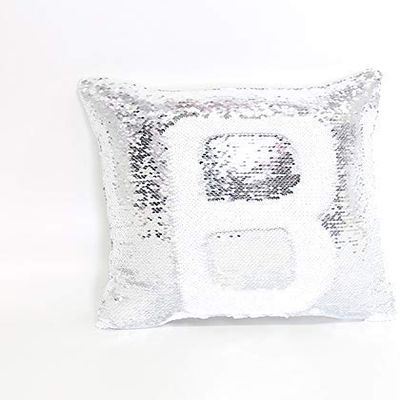 10Pcs Sublimation Blank Pillow Covers 16x16in Reversible Sequin Magic Swipe Pillow Cases Cushion Cover for Couch Sofa Bed (Silver)