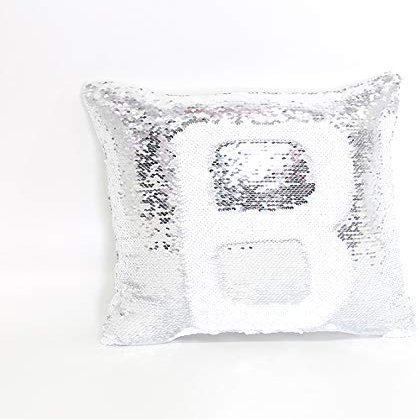 10Pcs Sublimation Blank Pillow Covers 16x16in Reversible Sequin Magic Swipe Pillow Cases Cushion Cover for Couch Sofa Bed (Silver)