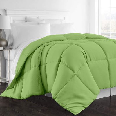1-Pc Comforter Full 82x86 Size 1-Pc Comforter 100% Egyptian Cotton, 600 Thread Count (100 GSM Micro Fill Diamond Box Stitched) - Machine Washable, Sage Solid