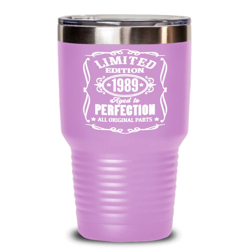 1989 Limited Edition Aged to Perfection Tumbler 30th Birthday Gifts for Son from Mom Funny Bday Mugs Gift for Men and Women Coffee Tea Cups