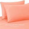 Bedding Castle - Luxurious - 800 Series - Egyptian Cotton - 4PC Bed Sheet Set - ( Flat Sheet + Fitted Sheet 25" Deep Pocket + 2 PC Pillow Cases ) - Fade Resistant - (Twin XL, Peach) view 3