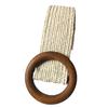 Andongnywell Womens Straw Elastic Belt Round Wooden Buckle Braided Summer Stretch Dress Belt Woven Belt for Jeans (Beige 1) view 1