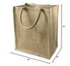 (12 Pack) Jute Burlap 6 Bottle Wine Gift Tote Bags with cotton webbed with divider, Size 8" x 12" x 14" by SHOPINUSA (8" x 12" x 14") view 3