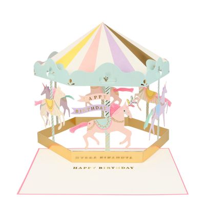 Meri Meri Carousel Stand-Up Birthday Card (Pack of 1)