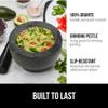 GORILLA GRIP 100% Natural Granite Stone Mortar and Pestle Set, Non-Scratch Base, Heavy Duty Polished Molcajete Guacamole Salsa Bowl, Grind Seeds, Herbs, Pills, Kitchen Lab Muddler, 1.5 Cup Black view 2