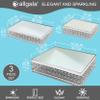 allgala Wedding Cake Stands 3-Piece Set Crystal Silver Cheese Dessert Cupcake Cake Stand with Mirror Plate-Silver Rectangle-HD89205 view 2