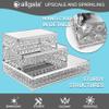 allgala Wedding Cake Stands 3-Piece Set Crystal Silver Cheese Dessert Cupcake Cake Stand with Mirror Plate-Silver Rectangle-HD89205 view 3