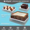 allgala Wedding Cake Stands 3-Piece Set Crystal Silver Cheese Dessert Cupcake Cake Stand with Mirror Plate-Silver Rectangle-HD89205 view 4