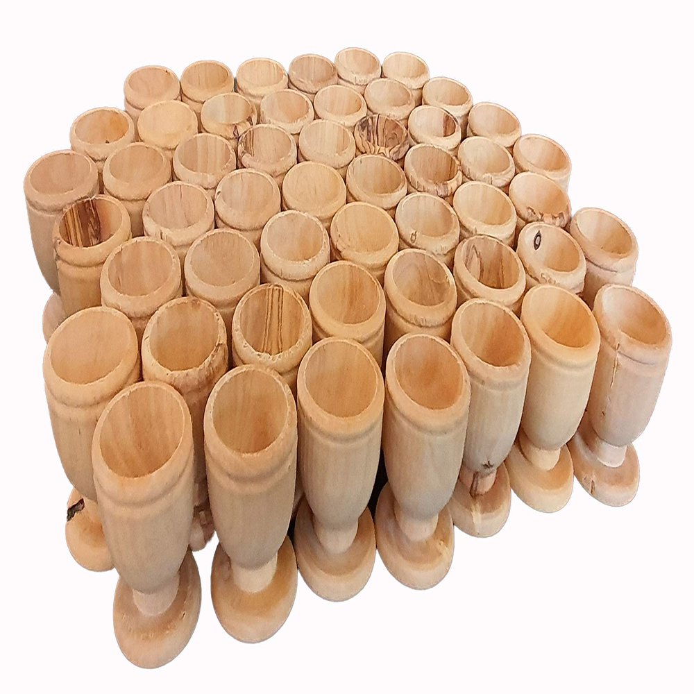 Fifty(50) Olive Wood Communion Cups 1.75" from Bethlehem