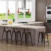 Alunaune 26" Metal Barstools Set of 4, Industrial Counter Height Bar Stools Kitchen Island Bar Chairs Wooden Seat Low Back-Rusty view 4