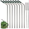 8 JUMBO 14" Stainless Steel 100 oz Straw + 8 Silicone Tips HUGE SUPER LONG Drinking Wide Insulated Whirley Travel Mug FOAM Truck Stop Cup (8 Jumbo Straws) view 1