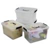 Begale 10.5 Quart Plastic Medium Storage Container, Clear Latch Bin with Handle and Lid, 4-Pack view 1