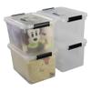 Begale 10.5 Quart Plastic Medium Storage Container, Clear Latch Bin with Handle and Lid, 4-Pack view 2