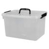 Begale 10.5 Quart Plastic Medium Storage Container, Clear Latch Bin with Handle and Lid, 4-Pack view 3