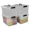 Begale 17.5 Quart Plastic Large Storage Container, Clear Latch Bin with Handle and Lid, 4-Pack view 1