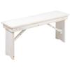 Flash Furniture HERCULES Series 40" x 12" Antique Rustic White Solid Pine Folding Farm Bench view 1