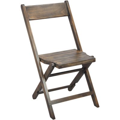 2-Pack Advantage Slatted Wood Folding Wedding Chair - Antique Black
