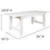 Flash Furniture HERCULES Series 8' x 40" Antique Rustic White Folding Farm Table and Four Bench Set view 3