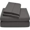 400 Thread Count 100% Natural Cotton 4 Piece Premium Sheet Set (1 Fitted Sheet, 1 Flat Sheet and 2 Pillowcases) Fit Up to 18-Inch-Deep Pocket (Short Queen, Dark Grey Solid) view 1