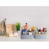Seville Classics Bamboo Premium Organizer Storage Bins for Kitchen Silverware, Pantry, Closet, Office Desk, Pens, Utensils, Makeup, K Cup, Bamboo/Gray, Desk Caddy view 4